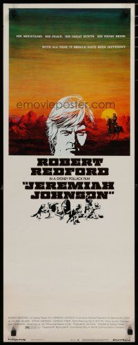 5m619 JEREMIAH JOHNSON insert '72 cool artwork of Robert Redford, directed by Sydney Pollack!