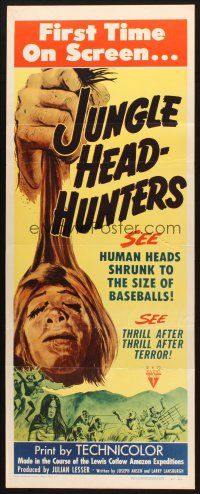 5m625 JUNGLE HEADHUNTERS insert '51 wild shrunken head image, Amazon voodoo documentary!