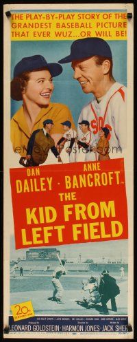 5m629 KID FROM LEFT FIELD insert '53 Dan Dailey, Anne Bancroft, baseball kid argues with umpire!