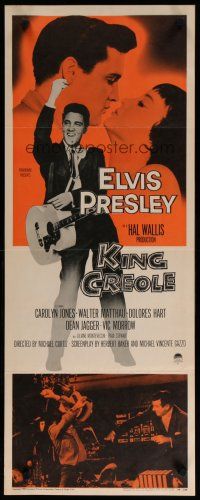 5m630 KING CREOLE insert '58 great image of Elvis Presley with guitar & sexy Carolyn Jones!