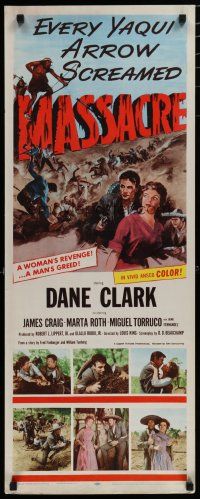 5m660 MASSACRE insert '56 Dane Clark, Native Americans, a woman's revenge, a man's greed!
