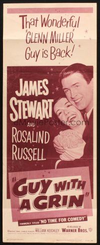 5m678 NO TIME FOR COMEDY insert R54 close up of Jimmy Stewart & Rosalind Russell, Guy with a Grin!