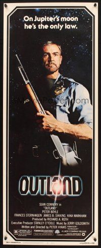 5m687 OUTLAND insert '81 Sean Connery posing with shotgun is the only law on Jupiter's moon!