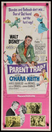 5m691 PARENT TRAP insert '61 Disney, art of Hayley Mills, Maureen O'Hara, Brian Keith!