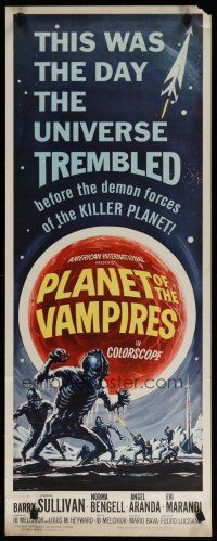 5m698 PLANET OF THE VAMPIRES insert '65 Mario Bava, beings of the future, great Reynold Brown art!