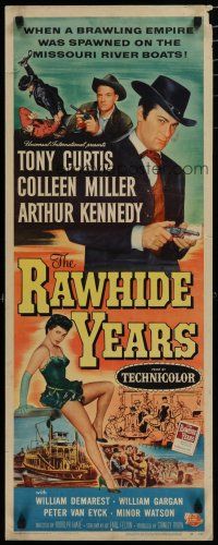 5m711 RAWHIDE YEARS insert '55 poker playing Tony Curtis + sexy Colleen Miller & Arthur Kennedy!