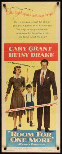 5m726 ROOM FOR ONE MORE insert '52 great artwork of Cary Grant & Betsy Drake!