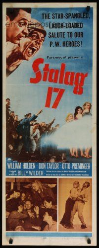 5m773 STALAG 17 insert '53 William Holden, Robert Strauss, Billy Wilder WWII POW classic!