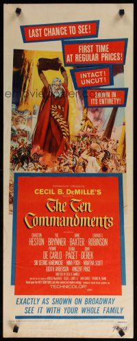 5m790 TEN COMMANDMENTS insert '60 art of Charlton Heston & Yul Brynner, Cecil B. DeMille!
