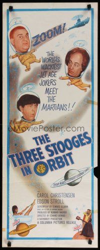 5m802 THREE STOOGES IN ORBIT insert '62 astro-nuts Moe, Larry & Curly-Joe meet the sexy Martians!