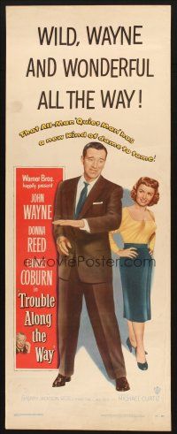 5m814 TROUBLE ALONG THE WAY insert '53 great full-length image of John Wayne with Donna Reed!