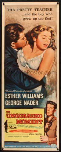 5m819 UNGUARDED MOMENT insert '56 art of sexy teacher Esther Williams threatened by John Saxon!