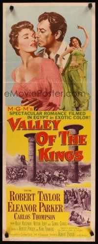 5m821 VALLEY OF THE KINGS insert '54 cool art of Robert Taylor & Eleanor Parker in Egypt!