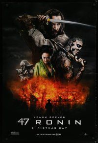 5p016 47 RONIN teaser DS 1sh '13 Keanu Reeves w/sword, Hiroyuki Sanada!