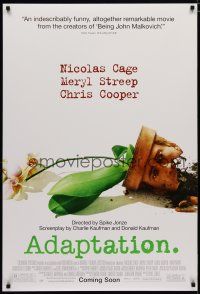 5p022 ADAPTATION advance DS 1sh '02 Chris Cooper, Nicolas Cage & Meryl Streep!