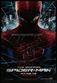 5p039 AMAZING SPIDER-MAN teaser DS 1sh '12 Andrew Garfield in title role over city!
