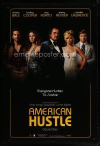 5p040 AMERICAN HUSTLE teaser DS 1sh '13 Christian Bale, Cooper, Amy Adams, Jennifer Lawrence!