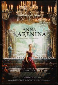 5p050 ANNA KARENINA advance DS 1sh '12 cool image of sexy Keira Knightley in title role!