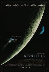 5p052 APOLLO 13 advance DS 1sh '95 directed by Ron Howard, Tom Hanks, Houston, we have a problem!