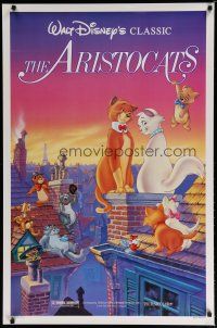 5p054 ARISTOCATS 1sh R87 Walt Disney feline jazz musical cartoon, great colorful image!