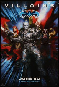 5p079 BATMAN & ROBIN advance DS 1sh '97 villains Arnold Schwarzenegger & sexy Uma Thurman!