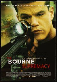 5p126 BOURNE SUPREMACY advance DS 1sh '04 Matt Damon w/rifle, they should have left him alone!