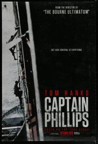 5p145 CAPTAIN PHILLIPS teaser DS 1sh '13 Tom Hanks' ship being boarded by pirates!