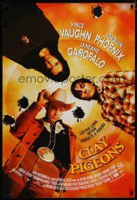 5p169 CLAY PIGEONS DS 1sh '98 cool image of Joaquin Phoenix, Vince Vaughn, & Janeane Garofalo!