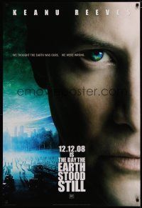 5p215 DAY THE EARTH STOOD STILL style B int'l teaser DS 1sh '08 Keanu Reeves, cool sci-fi image!