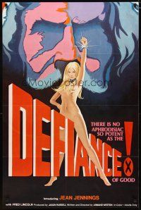 5p226 DEFIANCE OF GOOD 1sh '74 Jean Jennings, Fred J. Lincoln, cool sexy artwork!