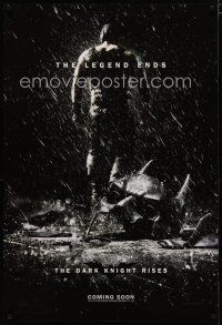 5p211 DARK KNIGHT RISES teaser DS English 1sh '12 the legend ends, image of broken mask in rain!