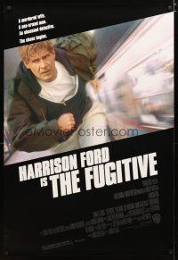 5p311 FUGITIVE 1sh '93 Harrison Ford is on the run from Tommy Lee Jones!