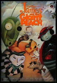 5p417 JAMES & THE GIANT PEACH 1sh '96 Walt Disney stop-motion fantasy cartoon, Lane Smith art!