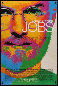 5p422 JOBS advance DS 1sh '13 colorful image of Ashton Kutcher as visionary Steve Jobs!