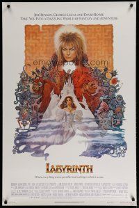 5p443 LABYRINTH 1sh '86 Jim Henson, art of David Bowie & Jennifer Connelly by Ted CoConis!