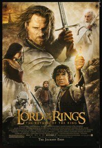 5p479 LORD OF THE RINGS: THE RETURN OF THE KING advance 1sh '03 Jackson, cool cast montage!