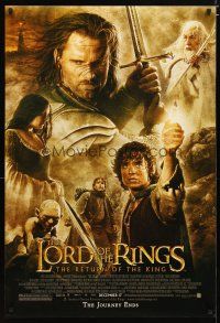 5p480 LORD OF THE RINGS: THE RETURN OF THE KING advance DS 1sh '03 Jackson, cast montage, recalled!