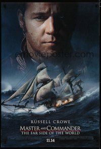 5p511 MASTER & COMMANDER style A advance DS 1sh '03 super close-up of Russell Crowe!