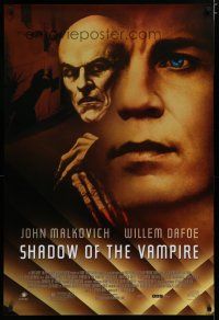 5p679 SHADOW OF THE VAMPIRE 1sh '00 art of John Malkovich as F.W. Murnau, Willem Dafoe!