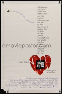 5p689 SHORT CUTS 1sh '93 directed by Robert Altman, Andie MacDowell, Julianne Moore