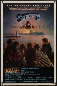 5p743 SUPERMAN II 1sh '81 Christopher Reeve, Terence Stamp, battle over New York City!