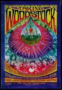 5p749 TAKING WOODSTOCK advance DS 1sh '09 Ang Lee, cool psychedelic design & art!