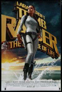 5p774 TOMB RAIDER THE CRADLE OF LIFE advance DS 1sh '03 sexy Angelina Jolie in spandex!