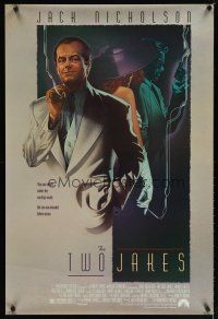 5p793 TWO JAKES 1sh '90 cool full-length art of smoking Jack Nicholson by Rodriguez!