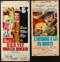 5r058 LOT OF 5 FOLDED ITALIAN LOCANDINAS '60s-80s crime, spaghetti western, sci-fi & more!