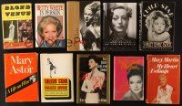 5r071 LOT OF 10 ACTRESS BIOGRAPHY HARDCOVER BOOKS '50s-80s one signed by Shirley Temple!