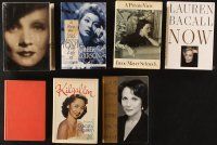 5r074 LOT OF 7 ACTRESS BIOGRAPHY HARDCOVER BOOKS '60s-90s two of them are signed!