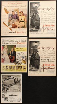 5r061 LOT OF 5 MAGAZINE ADS '40s-50s Mr. & Mrs. Bogart with cigars, Astaire smokes camels & more!
