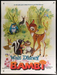 5s756 BAMBI French 1p R60s Walt Disney cartoon deer classic, great art with Thumper & Flower!