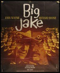 5s772 BIG JAKE French 1p '71 different Ferracci art of John Wayne & Richard Boone with pistols!